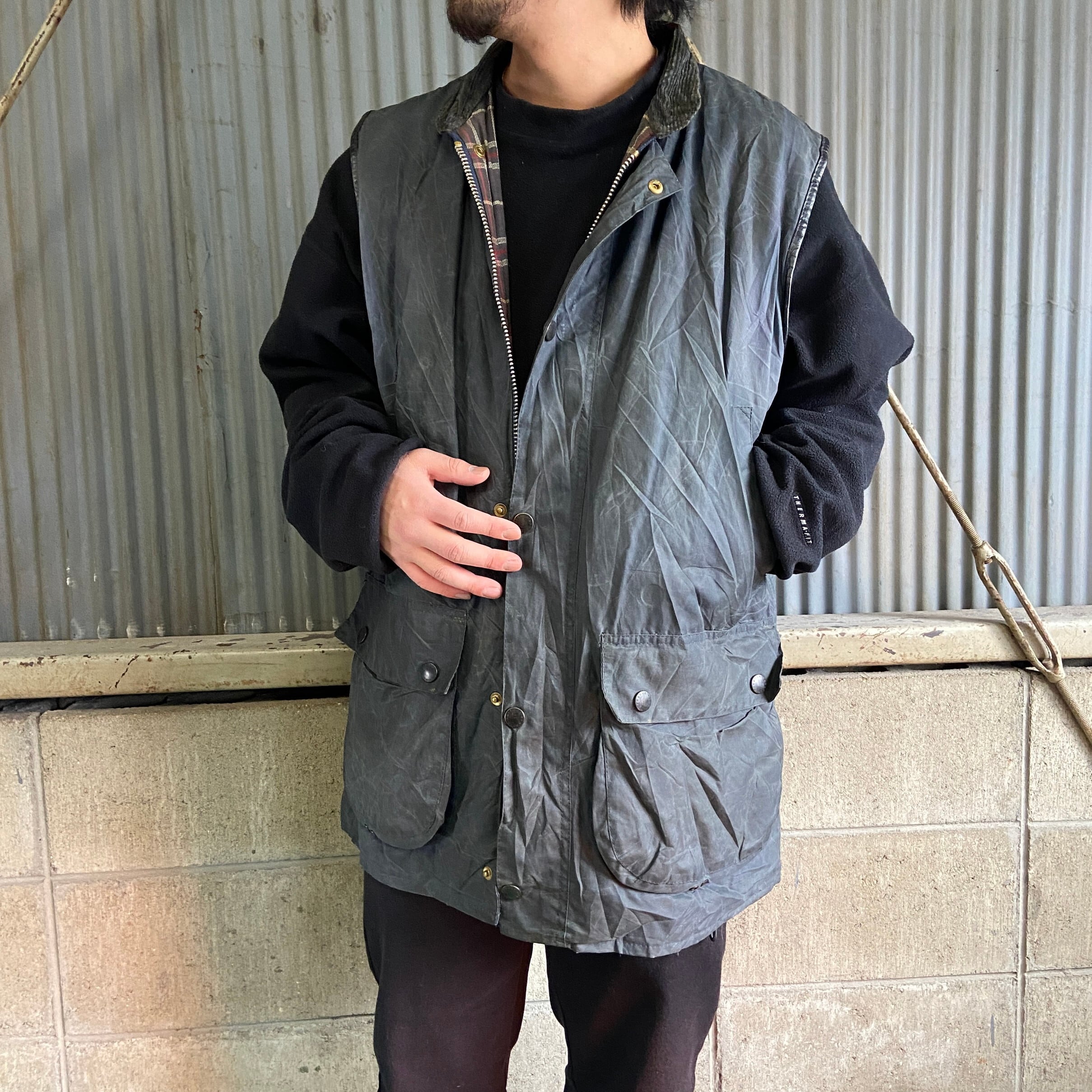 バブアー☆Barbour　プリントロゴ　ダウンベスト　ベスト　XL 90s