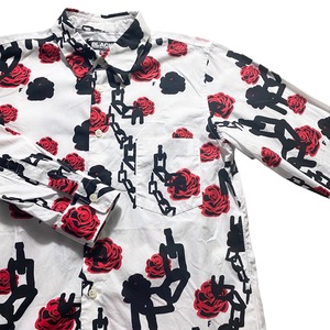 AD2017 BLACK COMME des GARCONS cotton shirt “Black Rose Tattoo”