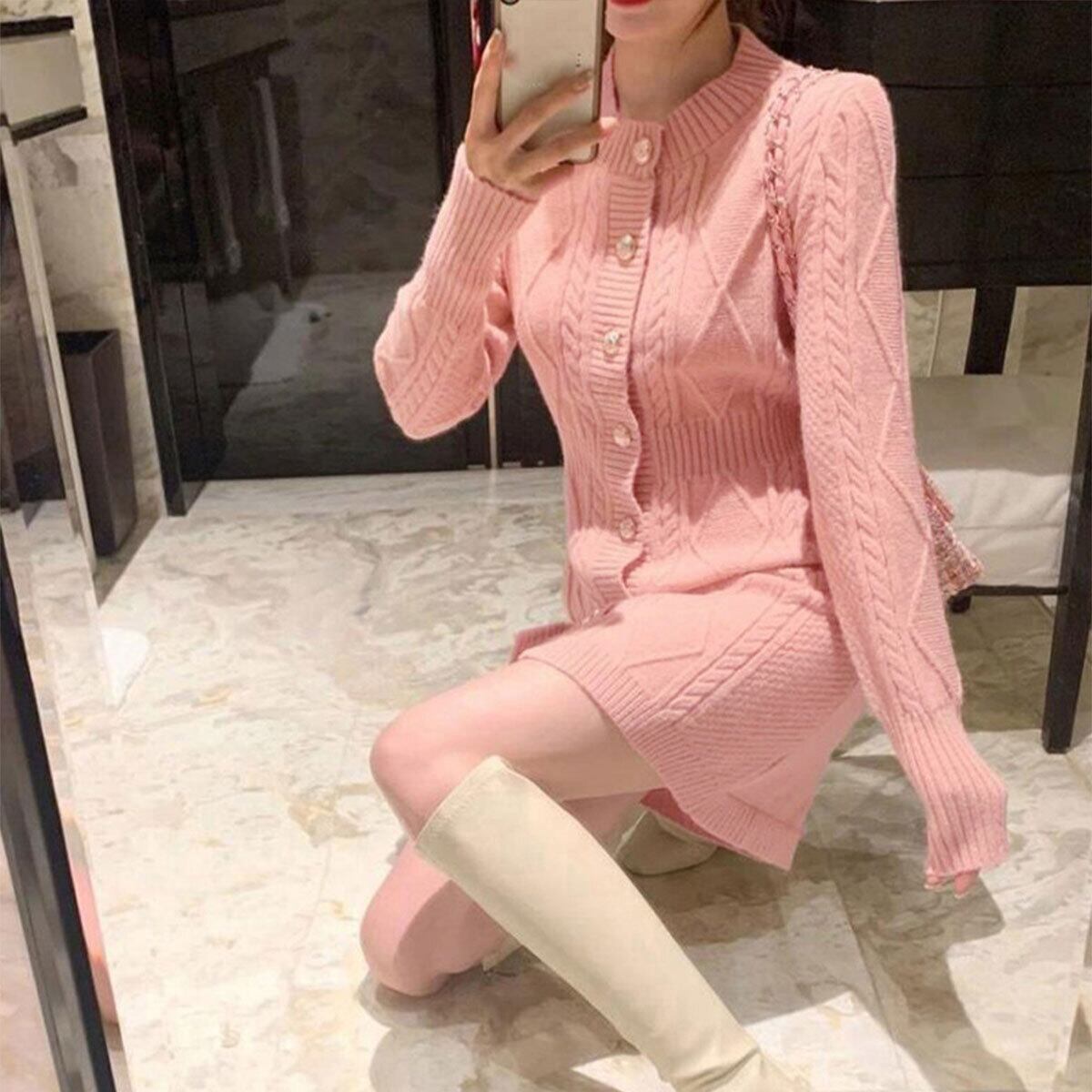 ケーブル編み ニット ミニワンピース 長袖 レディース 秋冬 韓国 ワンピース 大人 かわいい きれいめ ゆったり 柔らかい ニットカーディガン 2way 大人可愛い 大人女子