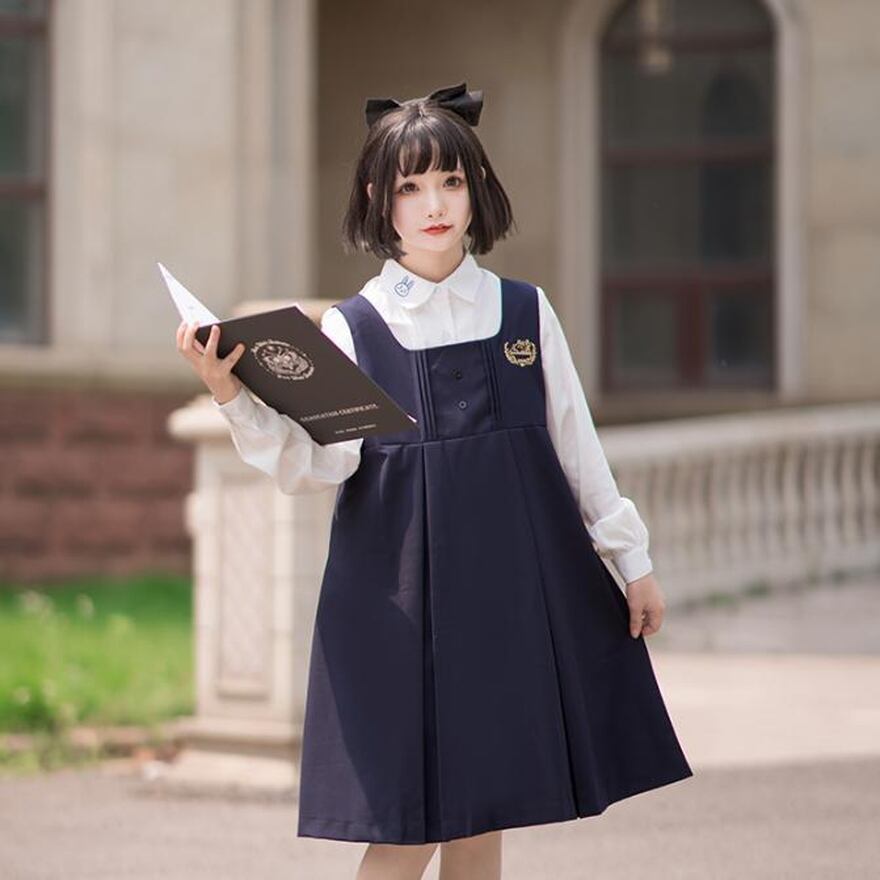 オリジナル lolita 洋服 日常 可愛い少女 ロリィタ ロリータ 004 ソフトロリータ セットアップ 上下セット 制服 JK かわいい ガーリー