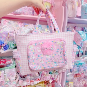 【R51】70-4ポーチ風ポケット付き2wayトートバッグ（ショルダーひも別売）