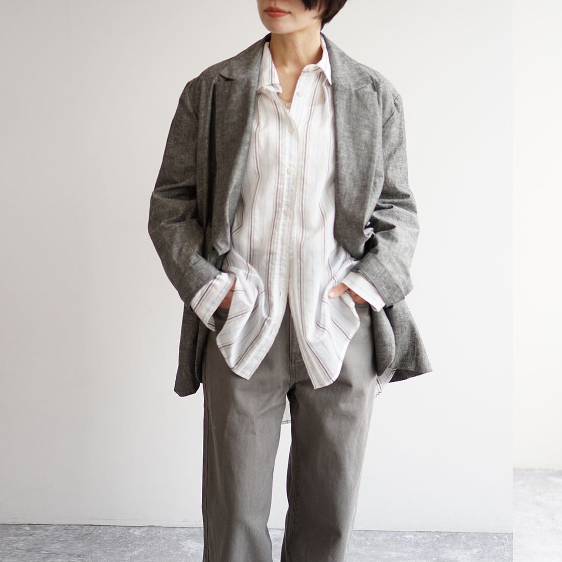麻混ライトジャケット | FASHFREN/ファッシュフレン