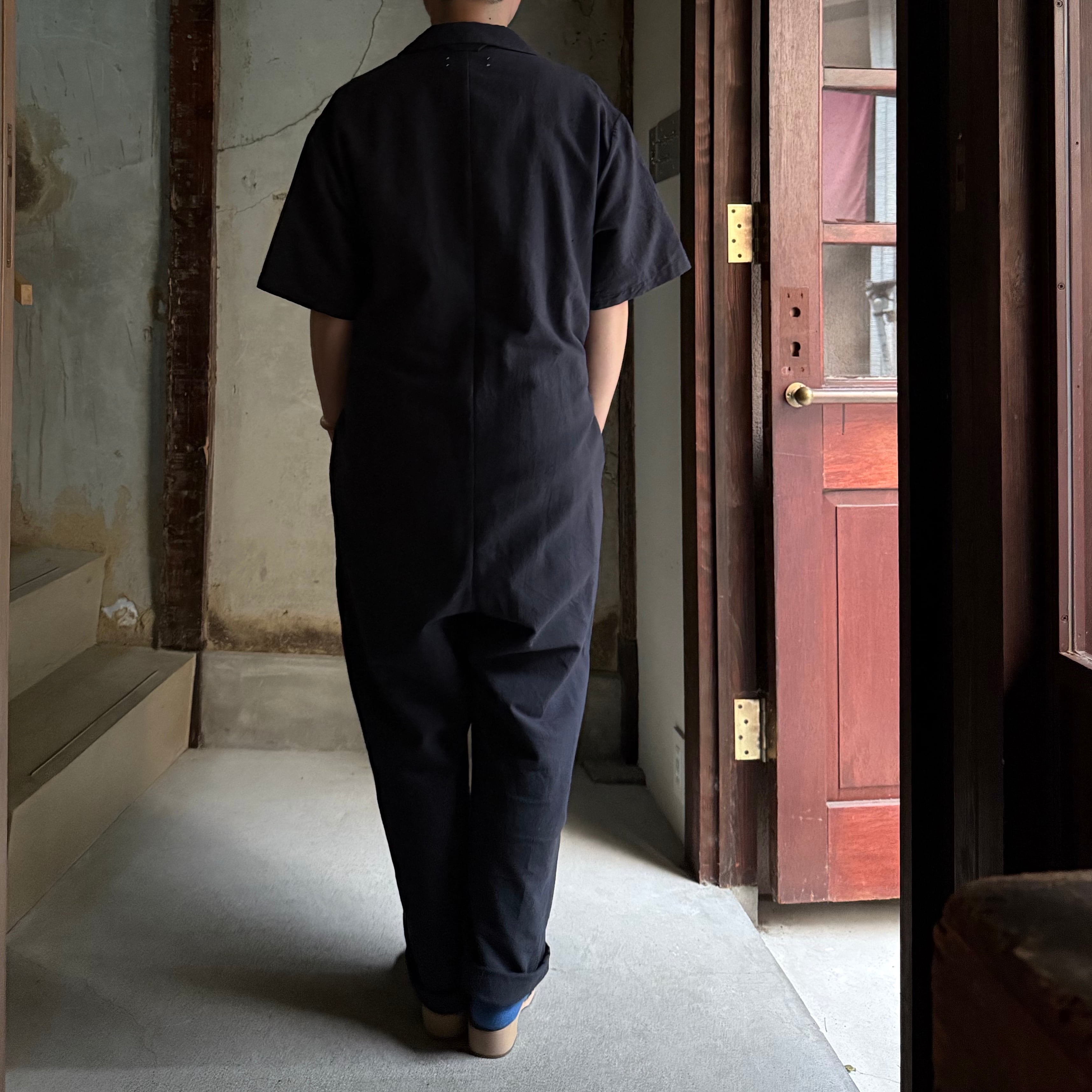 ヤエカ　つなぎ YAECA / ヤエカ OPEN COLLAR JAMPSUITS /解禁衿ジャンプスーツ #55732