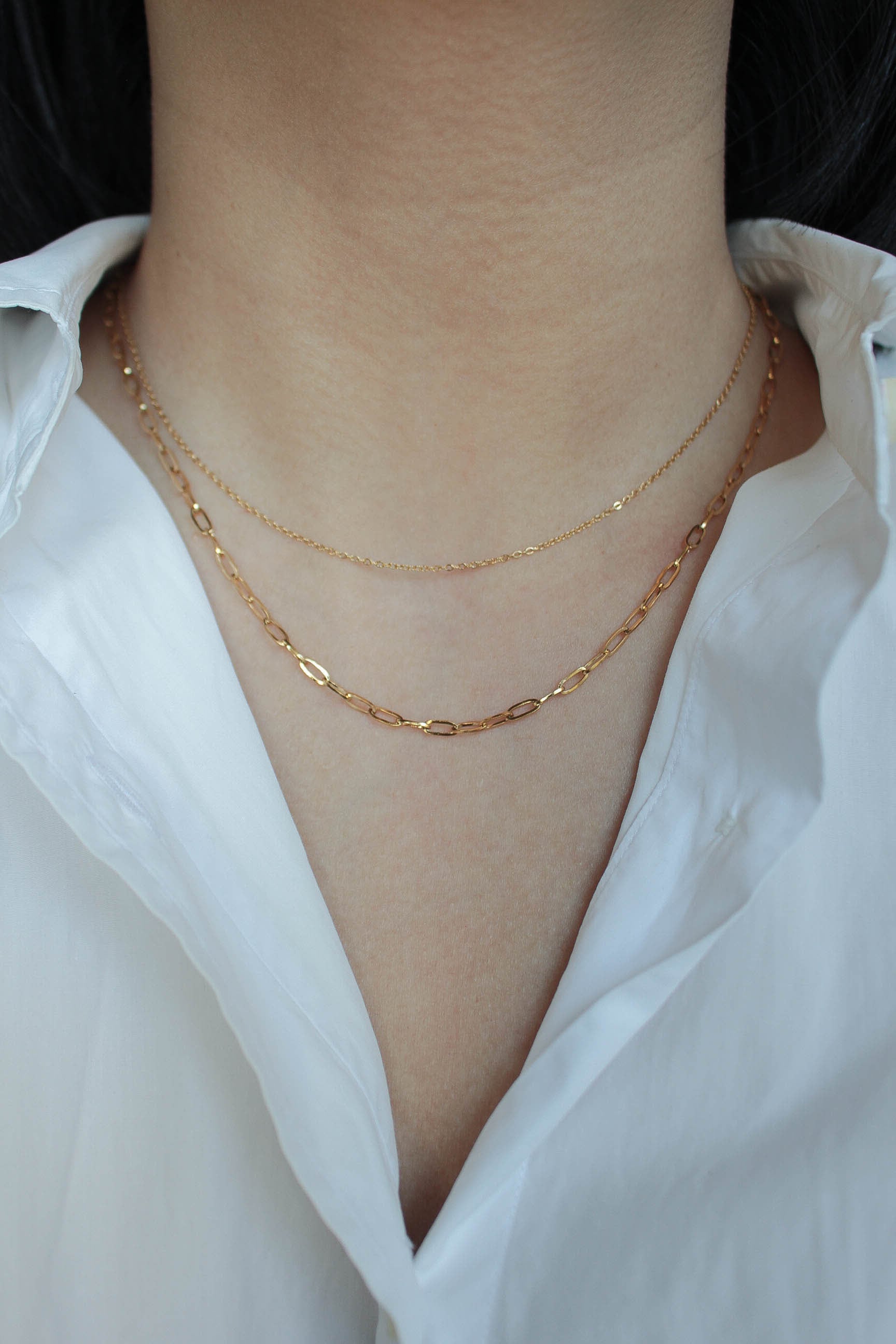 Skin Flat Layered Necklace | Pay ID
