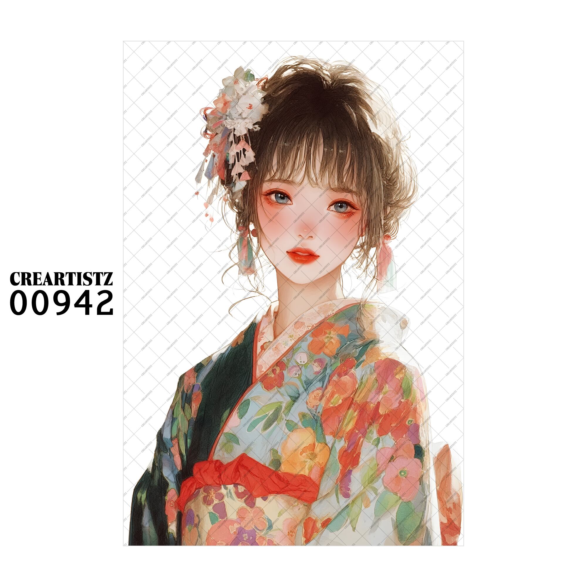 00942 ガール キュート オリジナル ペーパー/ステッカー 4枚セット CREARTISTZ