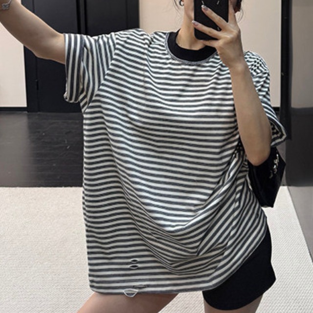 border loose short-sleeved tee　ボーダールーズ半袖ティー　J1889