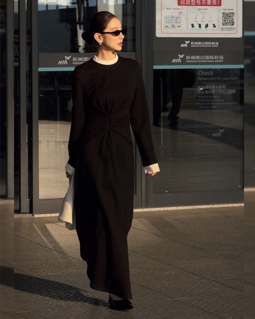 フロントタックシャツレイヤード風ワンピース A25539