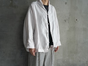 kaval High Count Hemp Shawl Collar Blouson ice lavender