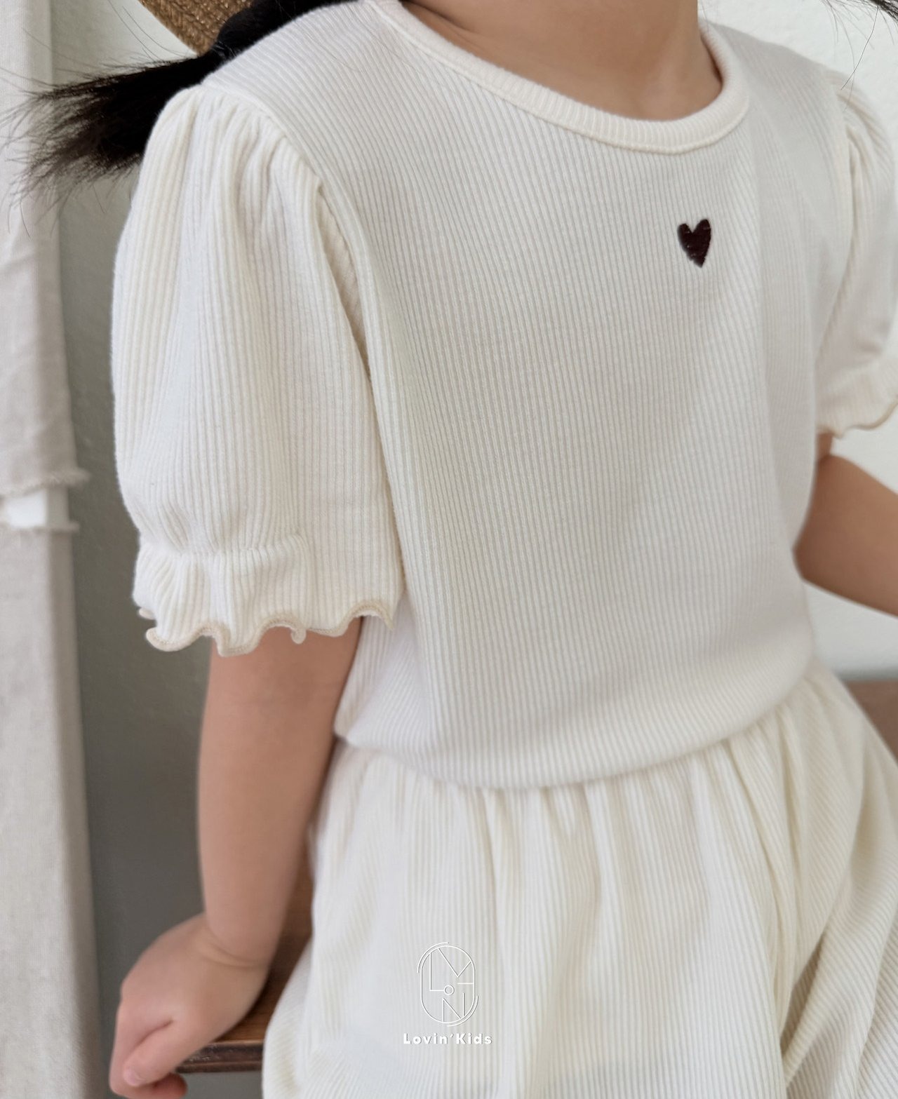 [Lovin' Kids] Puff Heart Tee / [러빈] 퍼프하트티