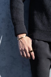 【half square signet ring】 / GOLD