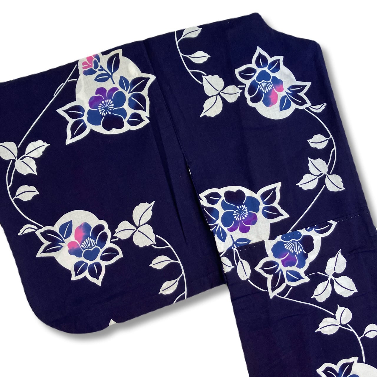 絞り浴衣 紺白 蔦花 | usagiya ashikaga