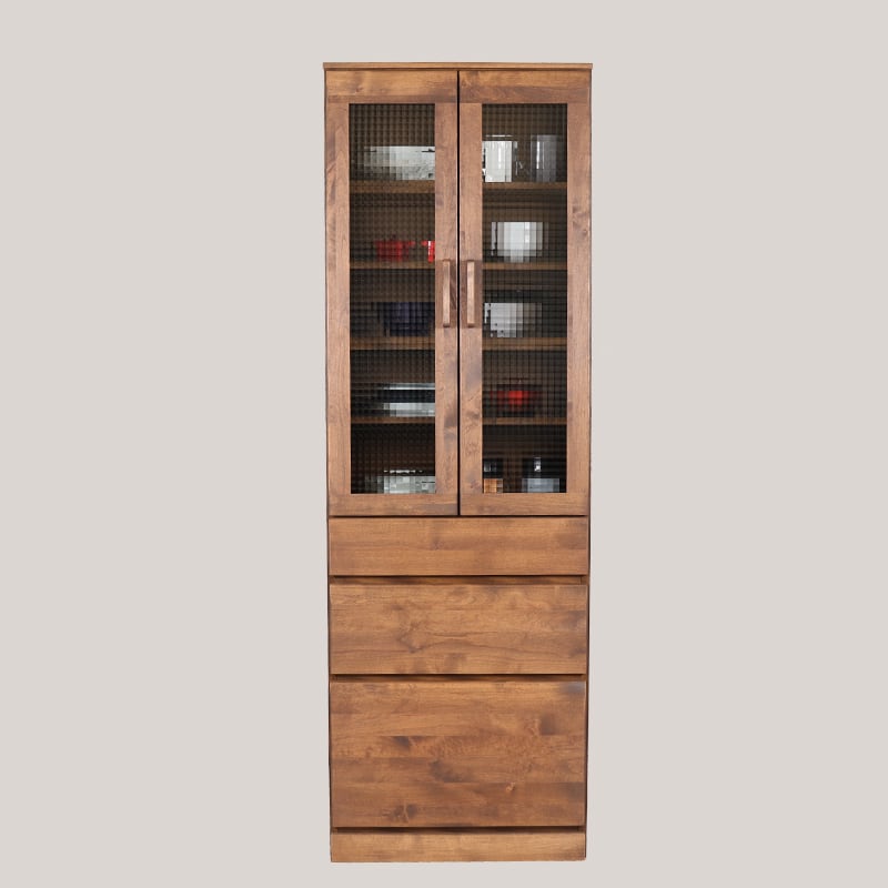 食器棚 幅60cm 完成品 キッチンボード カップボード キッチン収納 無垢
