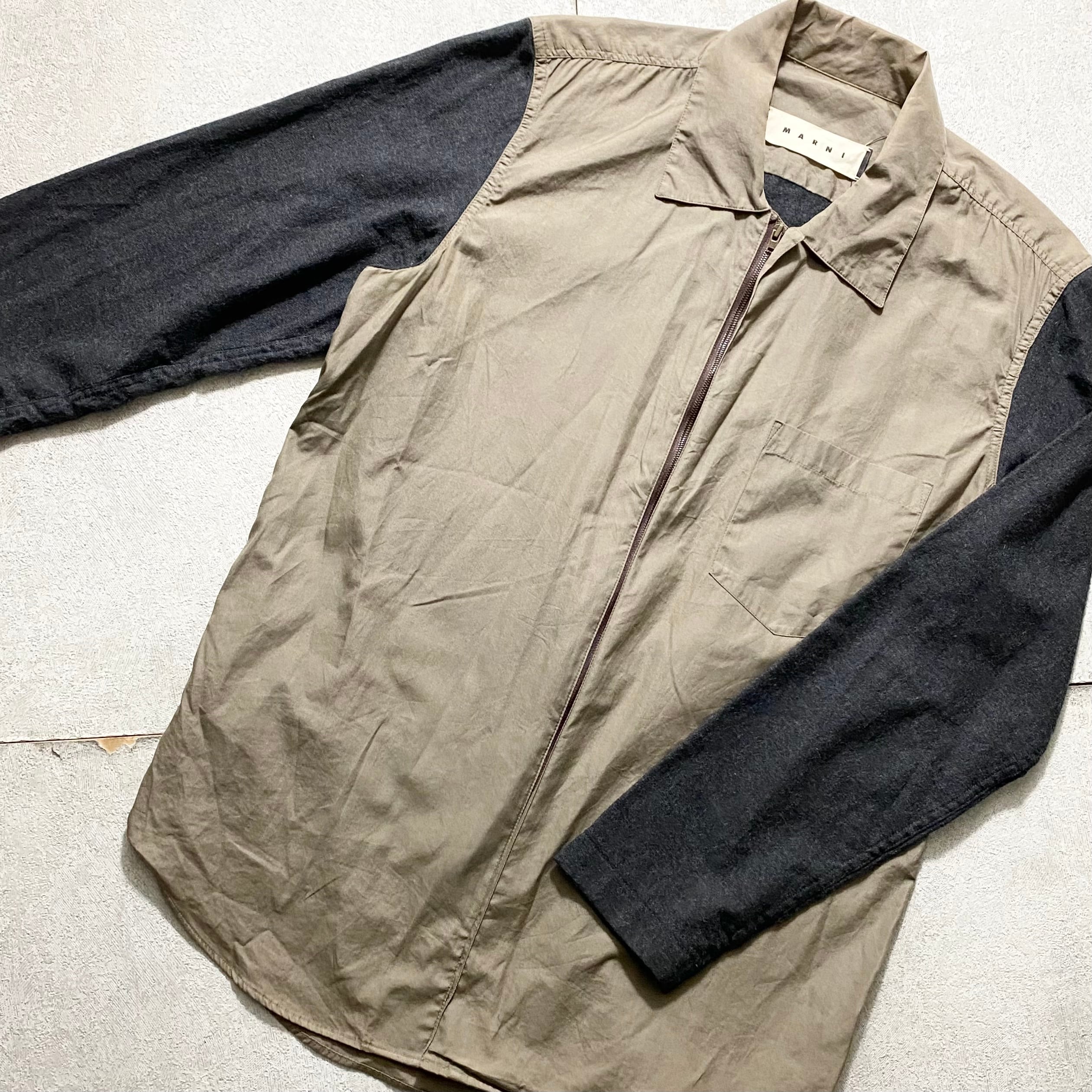 MARNI wool switching zip-up shirt | NOIR ONLINE