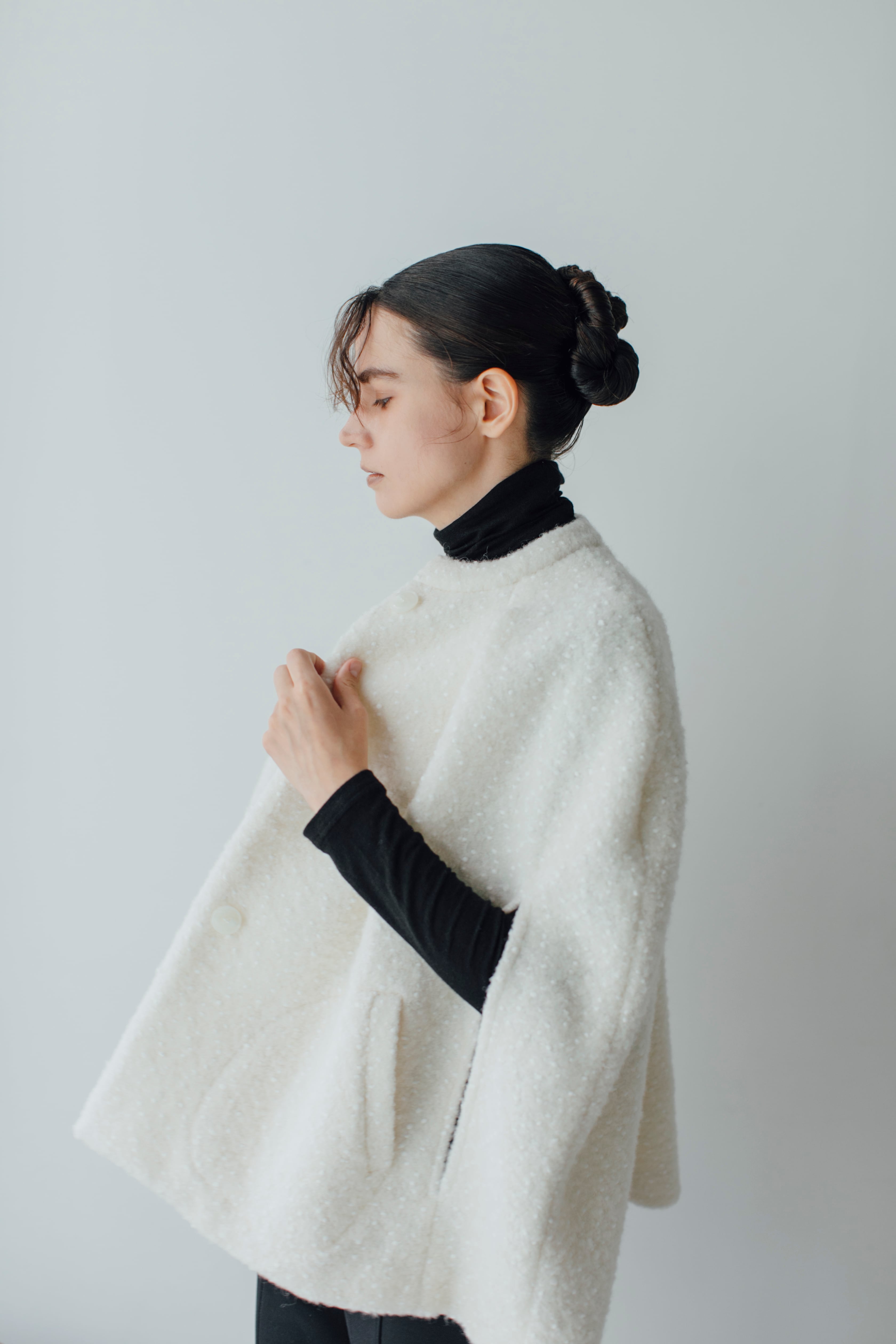 ella_selectshop＊dot wool boa cape eLLa select shop dot wool boa cape white