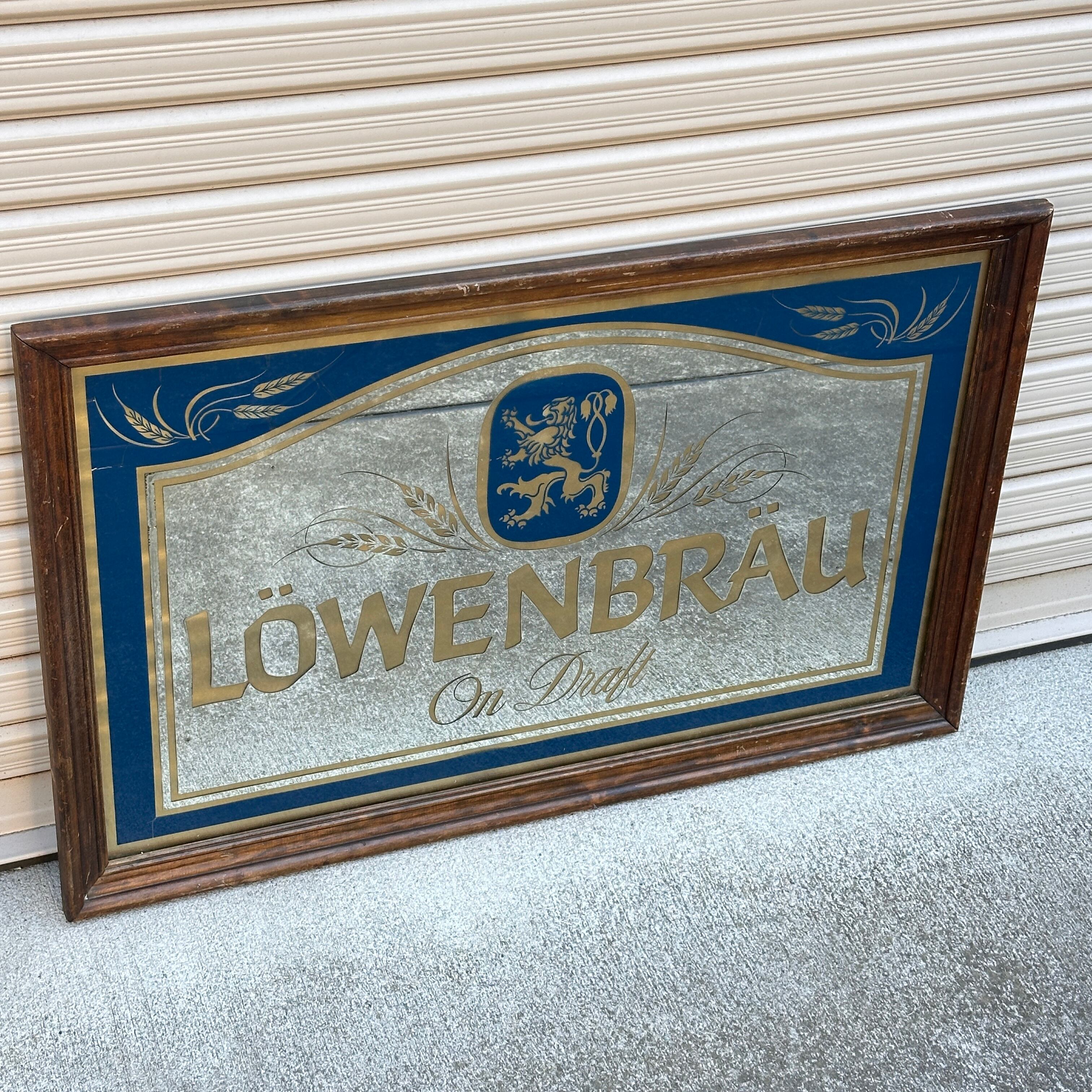 Löwenbräu(レーベンブロイ)大型パブヴィンテージミラー 80s