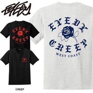 【eye-tm200】送料無料 EYEDY アイディー メンズ CREEP 薔薇 ローズ ロック 半袖 tシャツ ブランド 大きいサイズ おしゃれ ストリート 綿 コットン スケート XL XXL XXXL