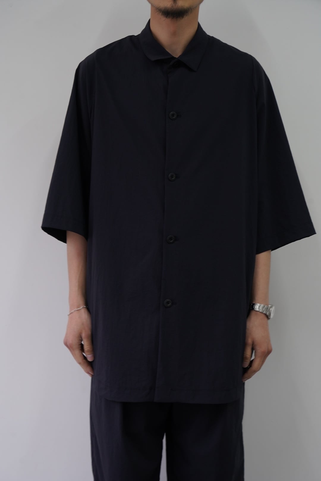 TEATORA CARTRIDGE SHIRT P Deep Navy サイズ4 TEATORA / CARTRIDGE SHIRT S/S DR (NAVY) | LiNN