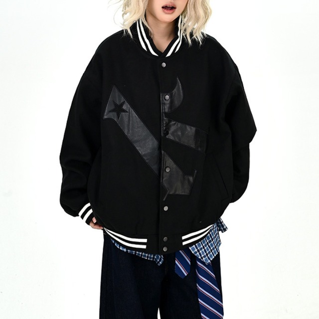 simple initial logo blouson　シンプルイニシャルロゴブルゾン　J1378
