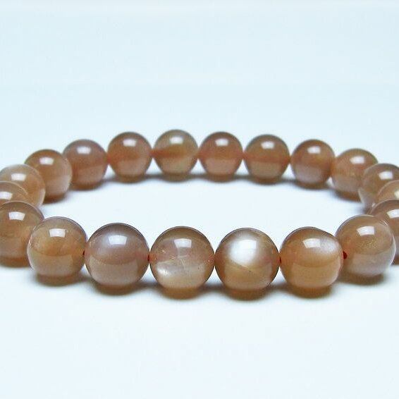 オレンジムーンストーン ブレスレット 10mm 一点物 メール便可 [M便 1/10] 111-48594