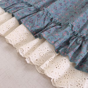 小花柄 レース ティアード ワンピース 3col M 10415