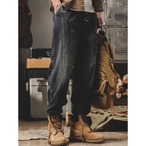 Patchwork Denim Tapered Pants ◇2color H0792