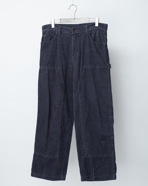 baggy silhouette double knee corduroy trousers