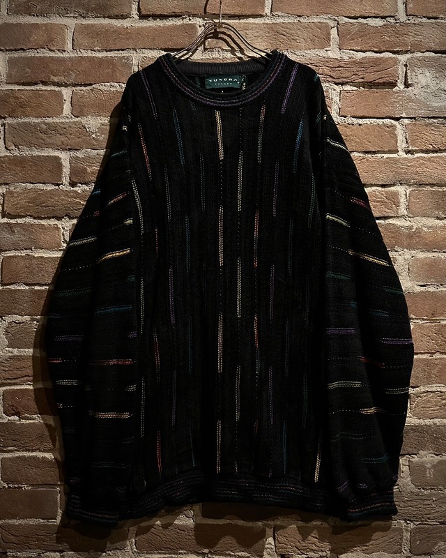 【Caka act3】“TUNDRA” Multi Stripe Design Vintage Loose Knit