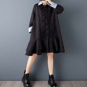 フロント フリル シャツワンピース  00376