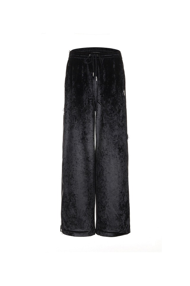 [SURGERY] surgery side zip velvet wide track pants 'black' 正規品 韓国ブランド 韓国通販 韓国代行 韓国ファッション sur8ery サージェリー 取扱店 日本 店舗