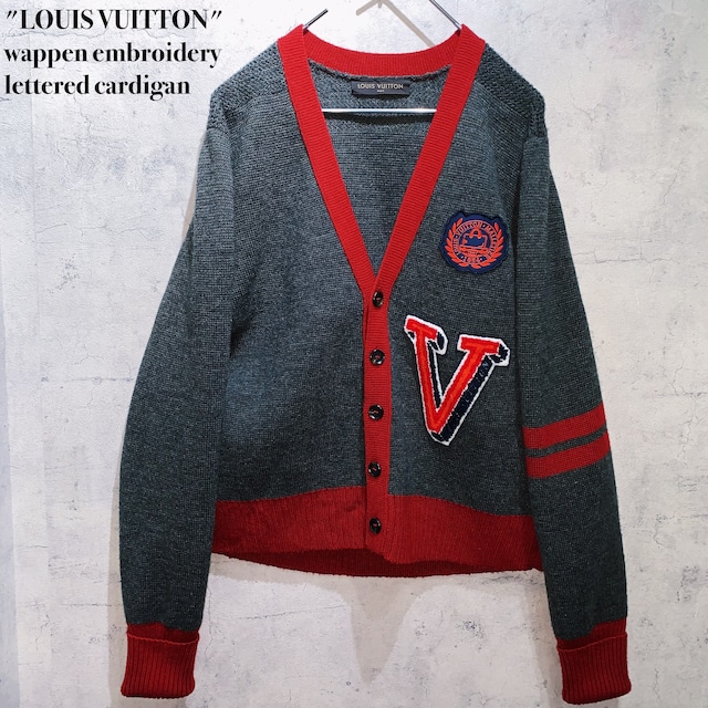 "LOUIS VUITTON"wappen embroidery lettered cardigan