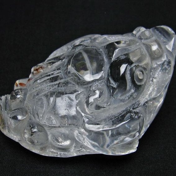 D383-5〕彫刻品 水晶 フクロウ彫り ふくろう 梟 置物 天然石【メール便