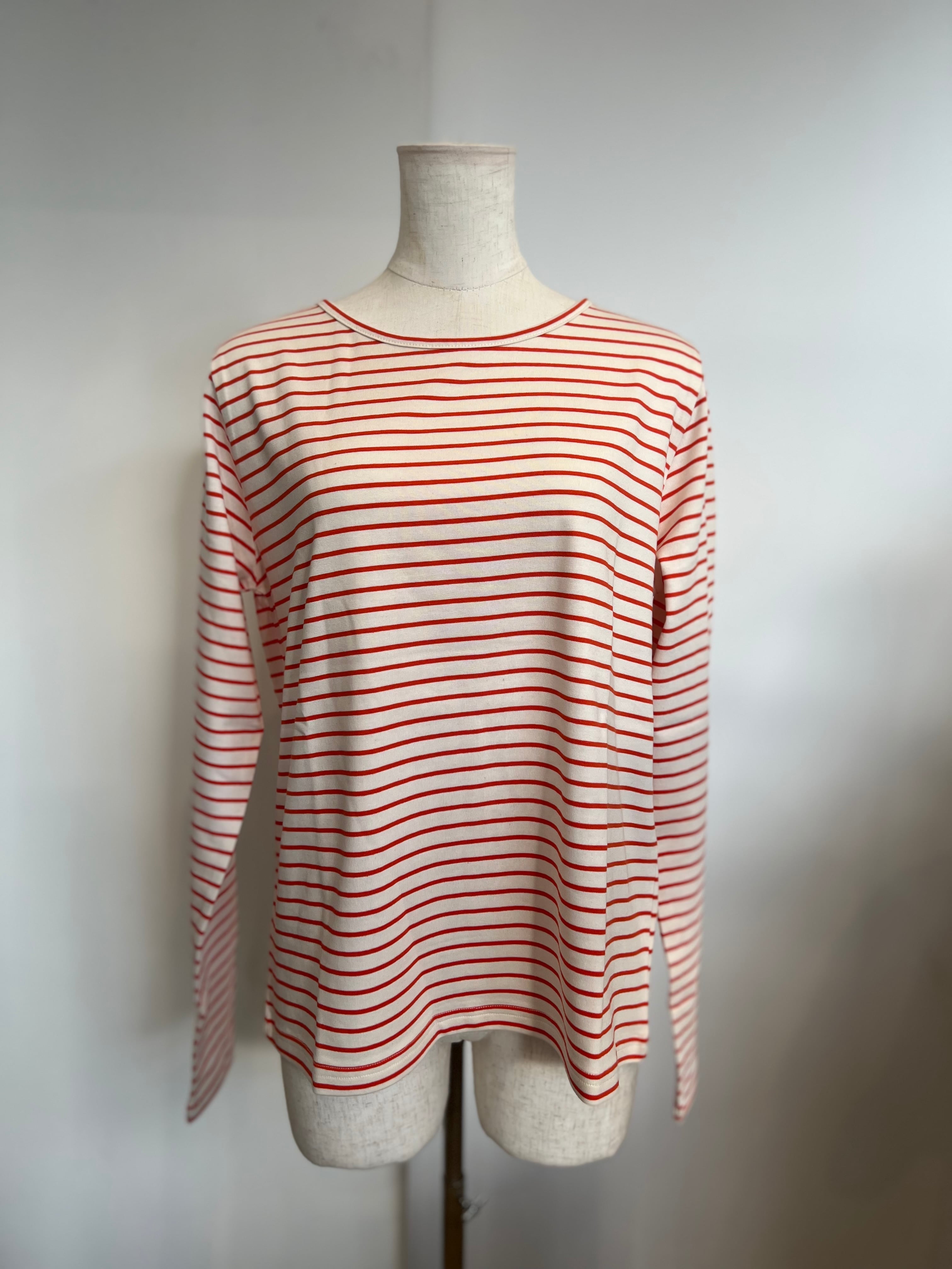 【SELECT】ボーダー天竺クルーネックプルオーバー