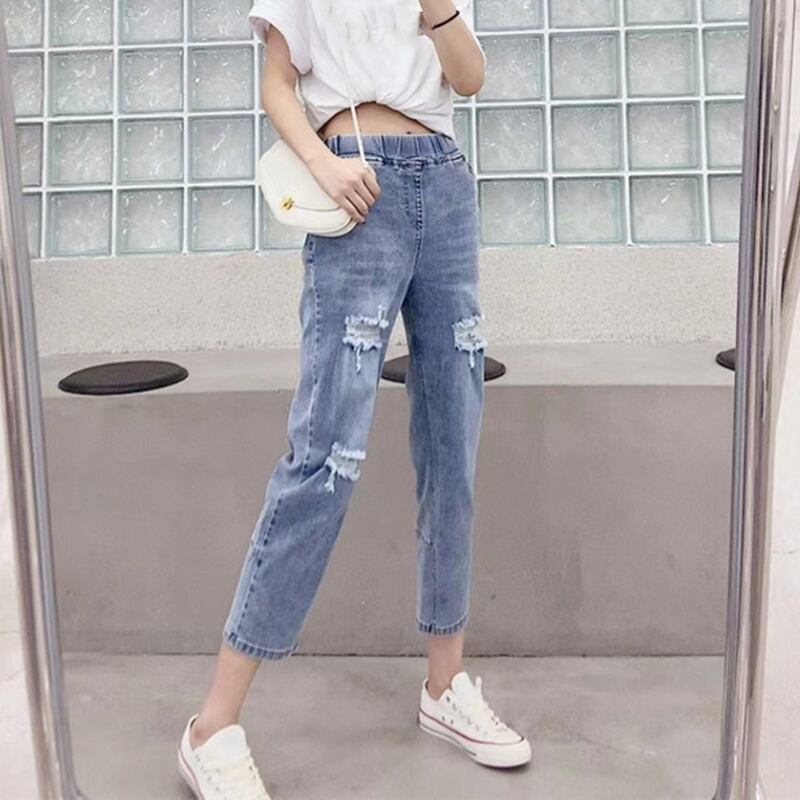 薄手パンツ ジーンズ ルーズ 大きめサイズ ミックスインファッション47298910482