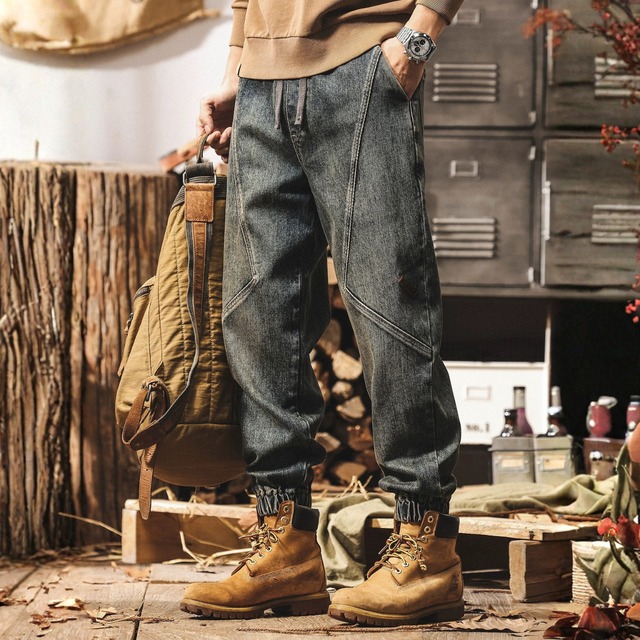 ドローストリング テーパード クロップド デニムパンツ 00607