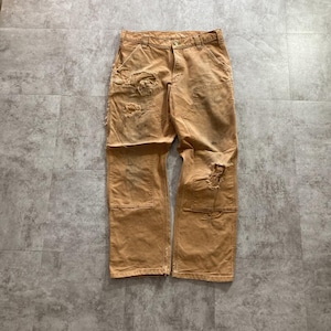 10s ブラウン ダブルニー Carhartt pants 33×30