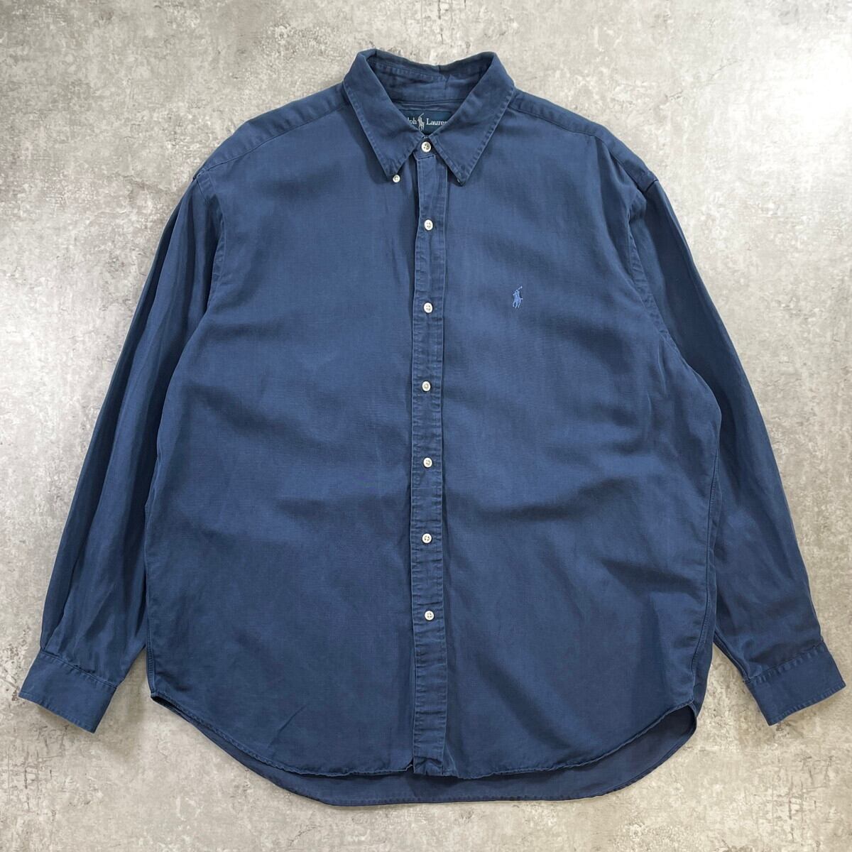 90年代 Ralph Lauren ラルフローレン BLAKE リネン×シルクシャツ
