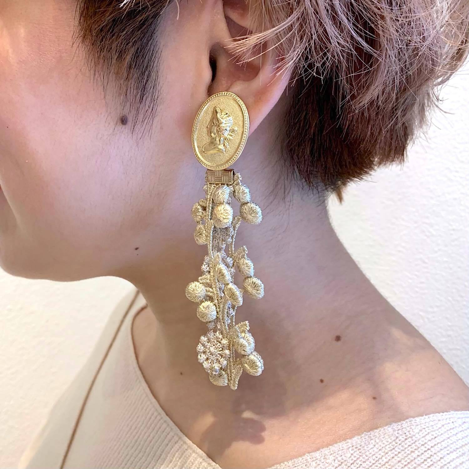 カボション 金属パーツ リボン付き カメオ チャーム 【公式通販】