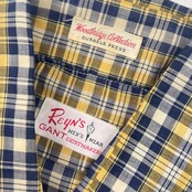 Reyn’s GANT レインズ・ガント Woodbridge Collection チェック 長袖シャツ 15 1/2-34/イエロー×ブルー メンズ ユニオンチケット