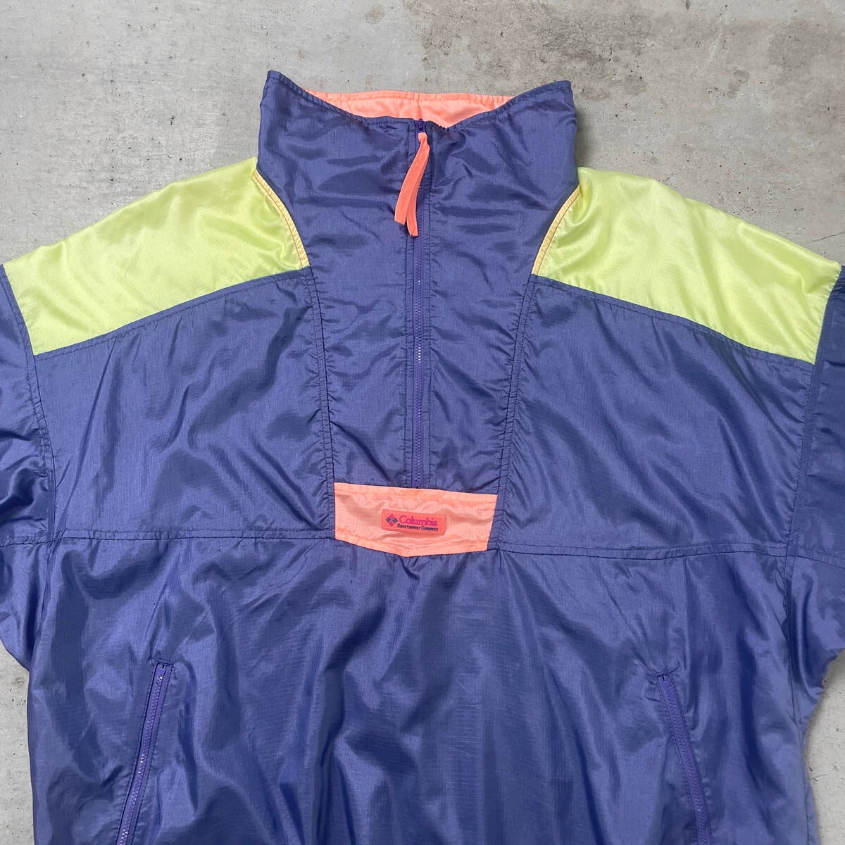 90年代 Columbia コロンビア 切替 ナイロンジャケット プルオーバー