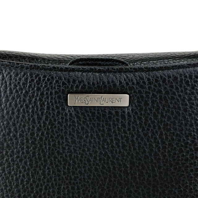 Yves Saint Laurent イヴ・サンローラン ショルダーバッグ ブラック ロゴプレート レザー ワンショルダー vintage ヴィンテージ オールド p2bexr