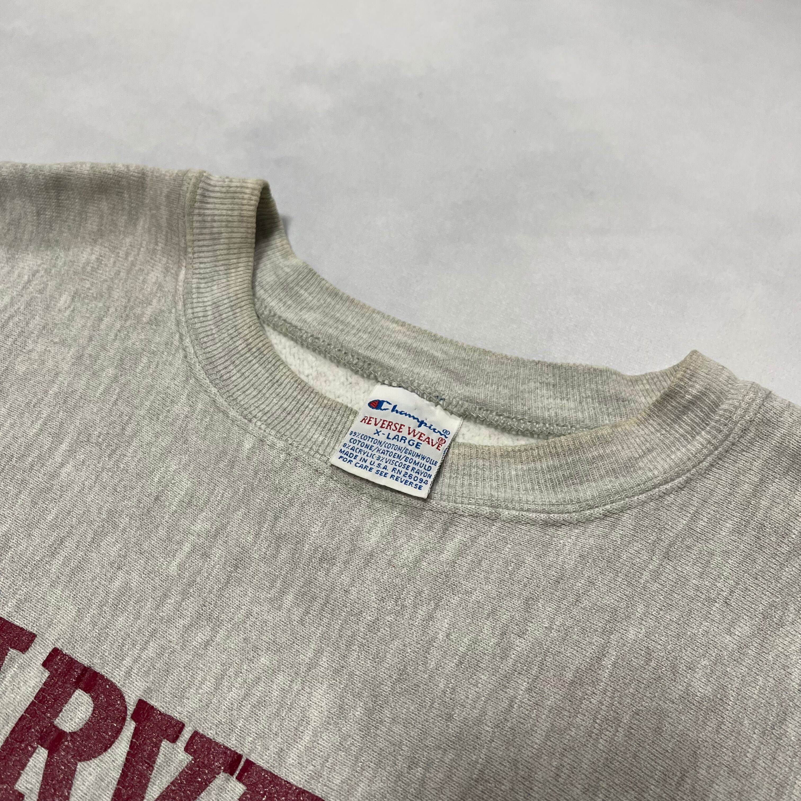 90's USA製Champion　HARVARD 刺繍タグ　リバースウィーブ