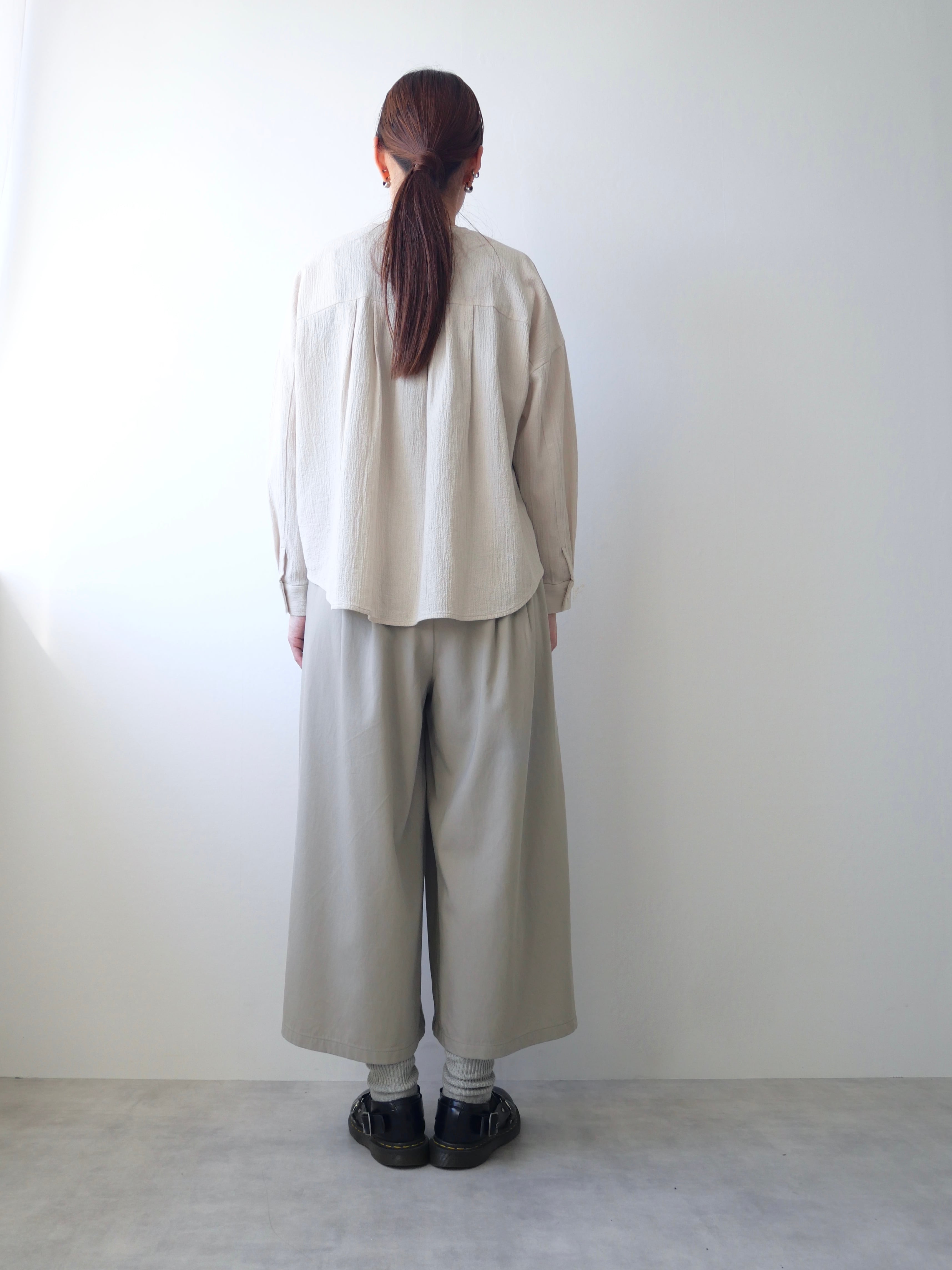 evam eva / cotton no collar shirt | t a - n a