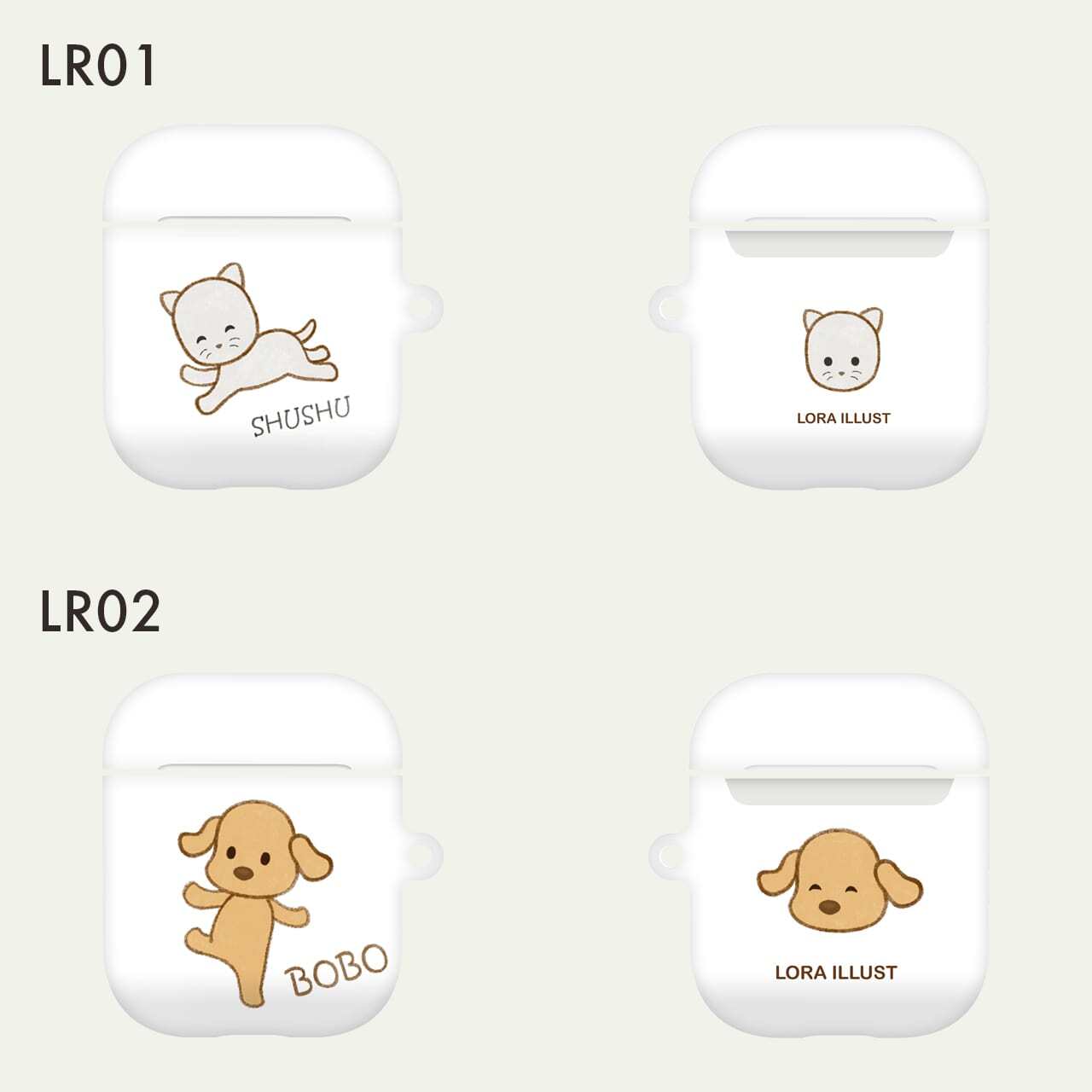 韓国 Airpodsケース Lora 可愛い ほのぼの 動物 イラスト デザイナーズ エアーポッズ 第1 2世代用 カバー ねこ Lr01 韓国スマホケース専門店 Korean Case