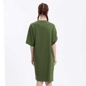 送料無料 【HIPANDA ハイパンダ】レディース Tシャツ ワンピ WOMEN'S PRINT SHORT SLEEVED LONG T-SHIRT / GREEN・BLACK