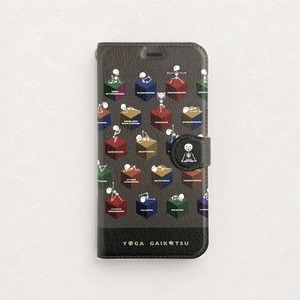 ヨガ ガイコツ 手帳型iPhoneケース