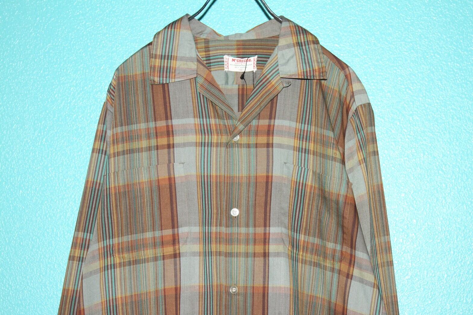 60s〜70sM'GREGOR オープンカラーシャツ vintage】60s McGregor