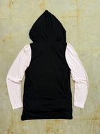 draped long sleeve T-shirts with vest