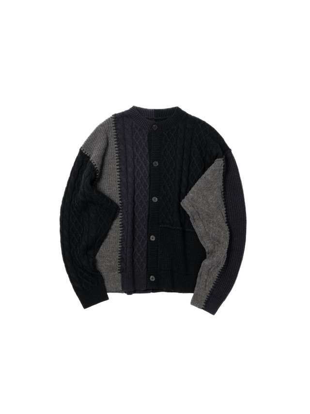 パッチワークニットカーディガン 3clors