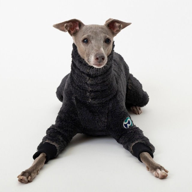 ビッグチェックボアロンパース　black / イタグレ服