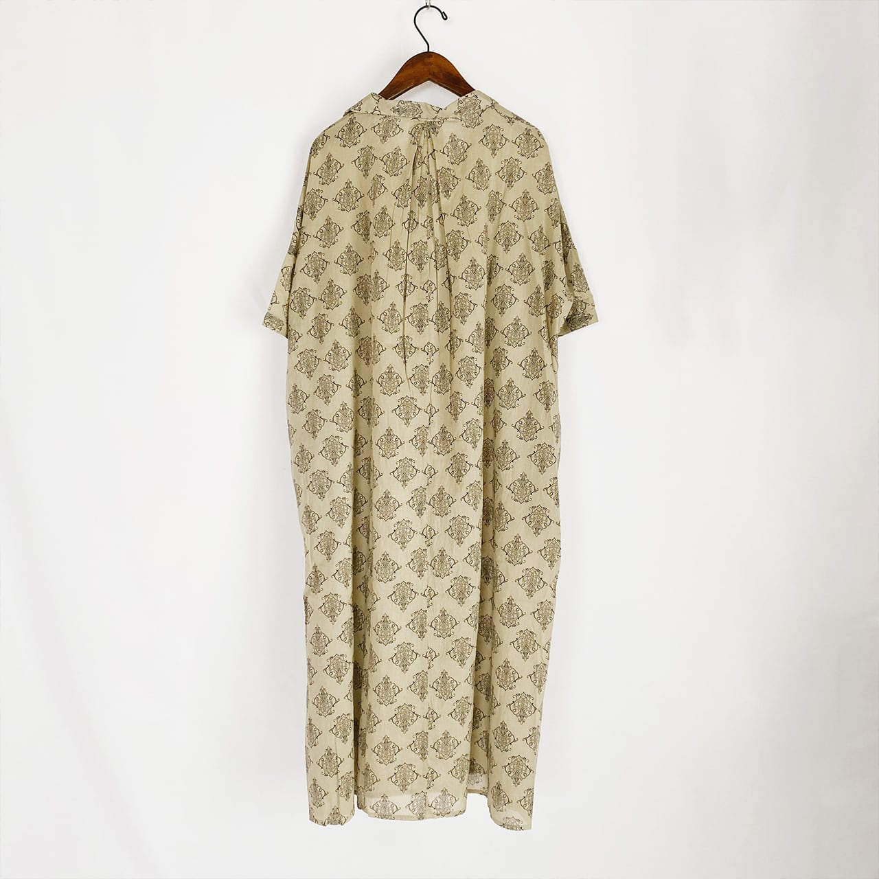 Voile print dress (beige)